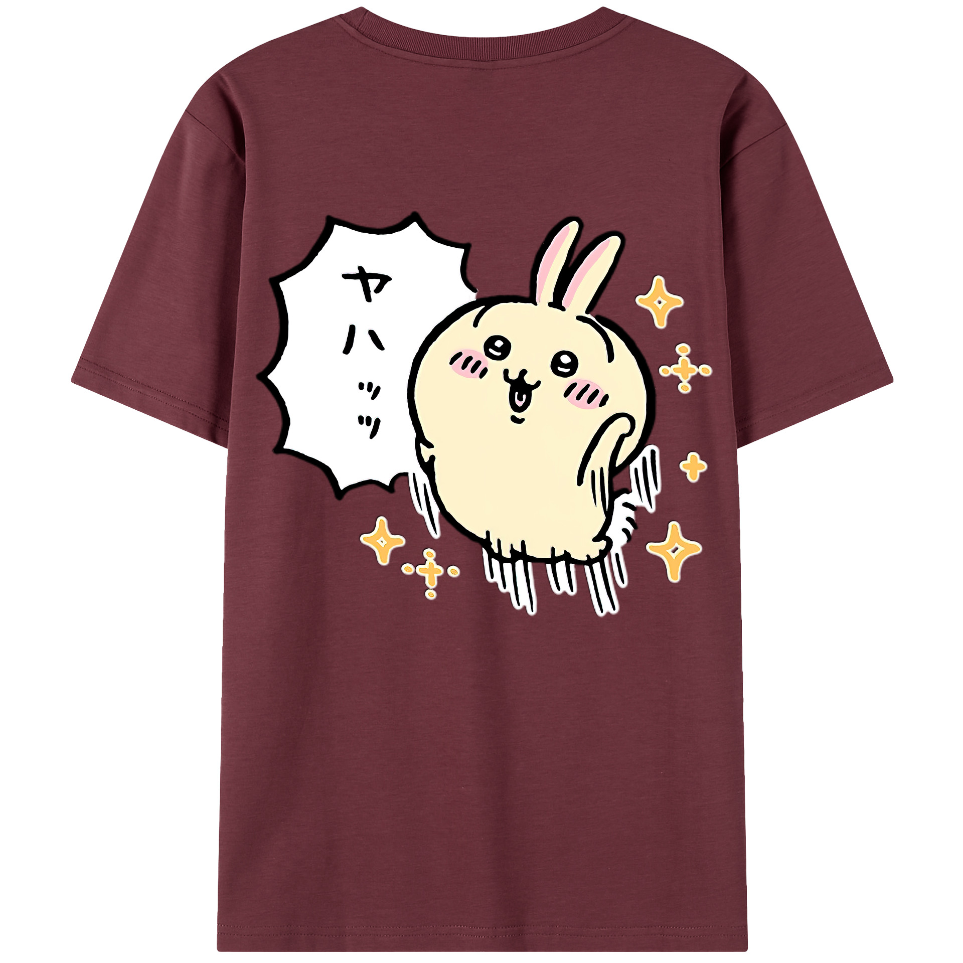 （画像用） ちいかわ うさぎ Chii-kawa usagi 綿100％半袖Tシャツ（背面プリント）